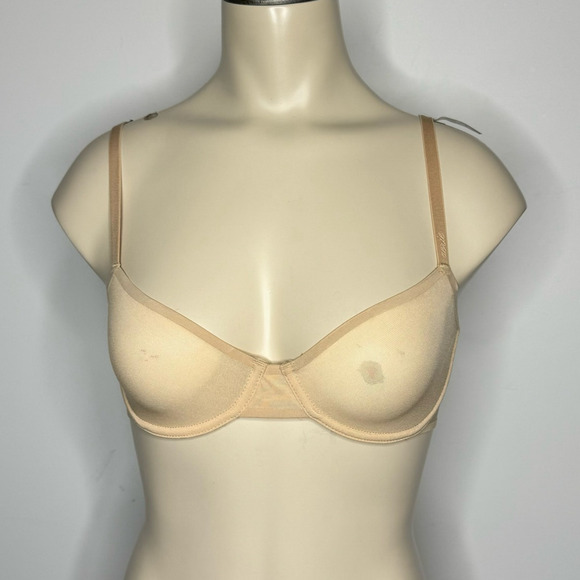 Aerie Women's Size 32C Balconette Unlined Underwire Bra Nude Mesh Adjustable NWT - Picture 2 of 7